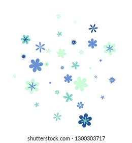 Feminine Floral Pattern with Simple Small Flowers for Greeting Card or Poster. Naive Daisy Flowers in Primitive Style. Vector Background for Spring or Summer Design.
