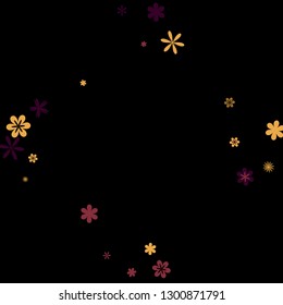 Feminine Floral Pattern with Simple Small Flowers for Greeting Card or Poster. Naive Daisy Flowers in Primitive Style. Vector Background for Spring or Summer Design.
