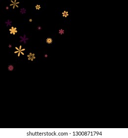 Feminine Floral Pattern with Simple Small Flowers for Greeting Card or Poster. Naive Daisy Flowers in Primitive Style. Vector Background for Spring or Summer Design.
