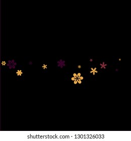 Feminine Floral Pattern with Simple Small Flowers for Greeting Card or Poster. Naive Daisy Flowers in Primitive Style. Vector Background for Spring or Summer Design.

