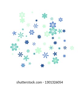 Feminine Floral Pattern with Simple Small Flowers for Greeting Card or Poster. Naive Daisy Flowers in Primitive Style. Vector Background for Spring or Summer Design.
