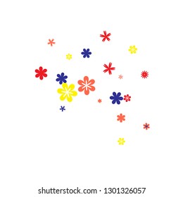 Feminine Floral Pattern with Simple Small Flowers for Greeting Card or Poster. Naive Daisy Flowers in Primitive Style. Vector Background for Spring or Summer Design.
