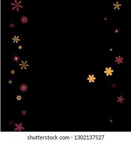 Feminine Floral Pattern with Simple Small Flowers for Greeting Card or Poster. Naive Daisy Flowers in Primitive Style. Vector Background for Spring or Summer Design.
