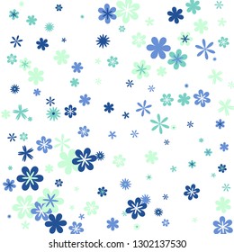 Feminine Floral Pattern with Simple Small Flowers for Greeting Card or Poster. Naive Daisy Flowers in Primitive Style. Vector Background for Spring or Summer Design.
