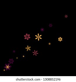 Feminine Floral Pattern with Simple Small Flowers for Greeting Card or Poster. Naive Daisy Flowers in Primitive Style. Vector Background for Spring or Summer Design.
