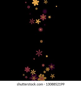 Feminine Floral Pattern with Simple Small Flowers for Greeting Card or Poster. Naive Daisy Flowers in Primitive Style. Vector Background for Spring or Summer Design.
