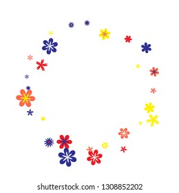 Feminine Floral Pattern with Simple Small Flowers for Greeting Card or Poster. Naive Daisy Flowers in Primitive Style. Vector Background for Spring or Summer Design.
