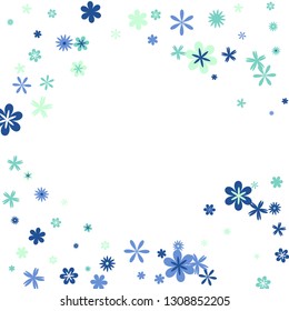 Feminine Floral Pattern with Simple Small Flowers for Greeting Card or Poster. Naive Daisy Flowers in Primitive Style. Vector Background for Spring or Summer Design.
