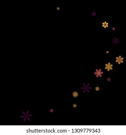 Feminine Floral Pattern with Simple Small Flowers for Greeting Card or Poster. Naive Daisy Flowers in Primitive Style. Vector Background for Spring or Summer Design.
