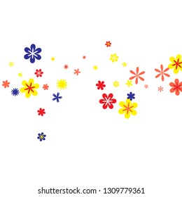 Feminine Floral Pattern with Simple Small Flowers for Greeting Card or Poster. Naive Daisy Flowers in Primitive Style. Vector Background for Spring or Summer Design.
