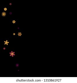 Feminine Floral Pattern with Simple Small Flowers for Greeting Card or Poster. Naive Daisy Flowers in Primitive Style. Vector Background for Spring or Summer Design.
