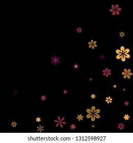 Feminine Floral Pattern with Simple Small Flowers for Greeting Card or Poster. Naive Daisy Flowers in Primitive Style. Vector Background for Spring or Summer Design.
