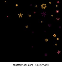 Feminine Floral Pattern with Simple Small Flowers for Greeting Card or Poster. Naive Daisy Flowers in Primitive Style. Vector Background for Spring or Summer Design.
