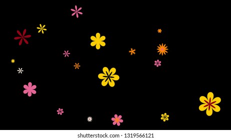 Feminine Floral Pattern with Simple Small Flowers for Greeting Card or Poster. Naive Daisy Flowers in Primitive Style. Vector Background for Spring or Summer Design.
