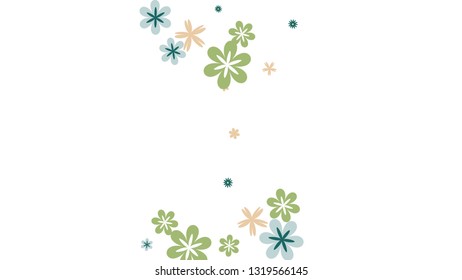 Feminine Floral Pattern with Simple Small Flowers for Greeting Card or Poster. Naive Daisy Flowers in Primitive Style. Vector Background for Spring or Summer Design.
