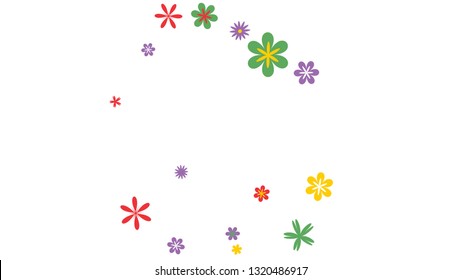 Feminine Floral Pattern with Simple Small Flowers for Greeting Card or Poster. Naive Daisy Flowers in Primitive Style. Vector Background for Spring or Summer Design.
