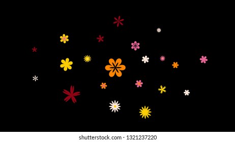 Feminine Floral Pattern with Simple Small Flowers for Greeting Card or Poster. Naive Daisy Flowers in Primitive Style. Vector Background for Spring or Summer Design.
