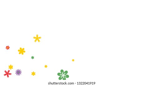 Feminine Floral Pattern with Simple Small Flowers for Greeting Card or Poster. Naive Daisy Flowers in Primitive Style. Vector Background for Spring or Summer Design.
