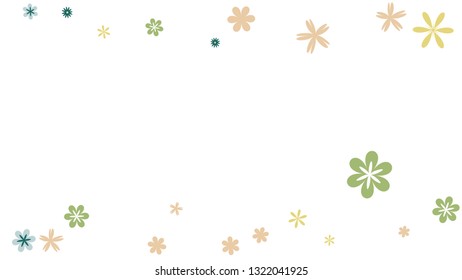 Feminine Floral Pattern with Simple Small Flowers for Greeting Card or Poster. Naive Daisy Flowers in Primitive Style. Vector Background for Spring or Summer Design.
