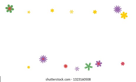 Feminine Floral Pattern with Simple Small Flowers for Greeting Card or Poster. Naive Daisy Flowers in Primitive Style. Vector Background for Spring or Summer Design.
