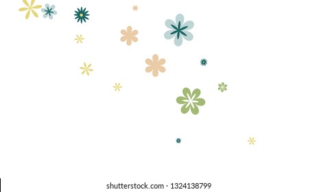 Feminine Floral Pattern with Simple Small Flowers for Greeting Card or Poster. Naive Daisy Flowers in Primitive Style. Vector Background for Spring or Summer Design.
