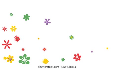 Feminine Floral Pattern with Simple Small Flowers for Greeting Card or Poster. Naive Daisy Flowers in Primitive Style. Vector Background for Spring or Summer Design.
