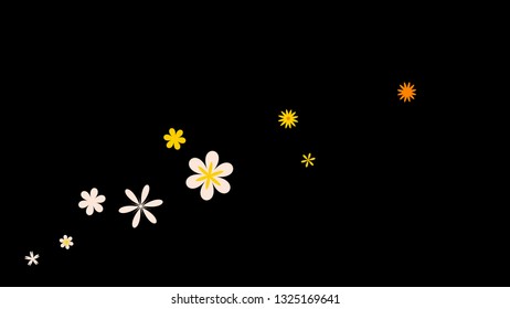Feminine Floral Pattern with Simple Small Flowers for Greeting Card or Poster. Naive Daisy Flowers in Primitive Style. Vector Background for Spring or Summer Design.
