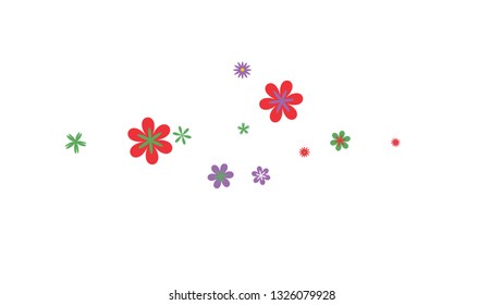 Feminine Floral Pattern with Simple Small Flowers for Greeting Card or Poster. Naive Daisy Flowers in Primitive Style. Vector Background for Spring or Summer Design.
