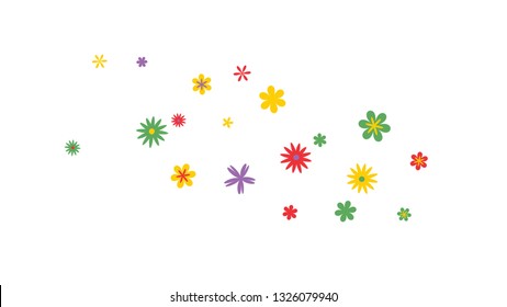 Feminine Floral Pattern with Simple Small Flowers for Greeting Card or Poster. Naive Daisy Flowers in Primitive Style. Vector Background for Spring or Summer Design.
