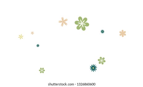 Feminine Floral Pattern with Simple Small Flowers for Greeting Card or Poster. Naive Daisy Flowers in Primitive Style. Vector Background for Spring or Summer Design.
