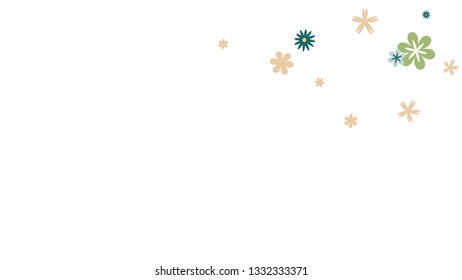 Feminine Floral Pattern with Simple Small Flowers for Greeting Card or Poster. Naive Daisy Flowers in Primitive Style. Vector Background for Spring or Summer Design.
