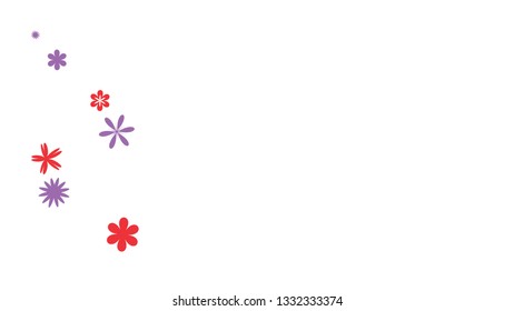 Feminine Floral Pattern with Simple Small Flowers for Greeting Card or Poster. Naive Daisy Flowers in Primitive Style. Vector Background for Spring or Summer Design.
