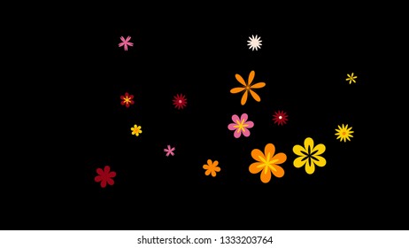Feminine Floral Pattern with Simple Small Flowers for Greeting Card or Poster. Naive Daisy Flowers in Primitive Style. Vector Background for Spring or Summer Design.
