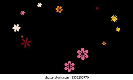 Feminine Floral Pattern with Simple Small Flowers for Greeting Card or Poster. Naive Daisy Flowers in Primitive Style. Vector Background for Spring or Summer Design.
