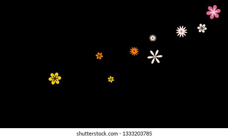 Feminine Floral Pattern with Simple Small Flowers for Greeting Card or Poster. Naive Daisy Flowers in Primitive Style. Vector Background for Spring or Summer Design.
