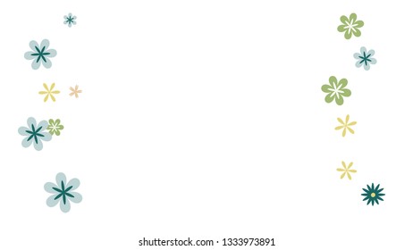 Feminine Floral Pattern with Simple Small Flowers for Greeting Card or Poster. Naive Daisy Flowers in Primitive Style. Vector Background for Spring or Summer Design.
