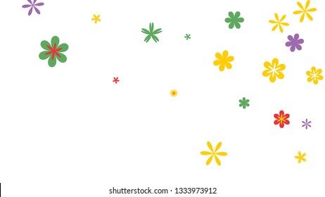 Feminine Floral Pattern with Simple Small Flowers for Greeting Card or Poster. Naive Daisy Flowers in Primitive Style. Vector Background for Spring or Summer Design.

