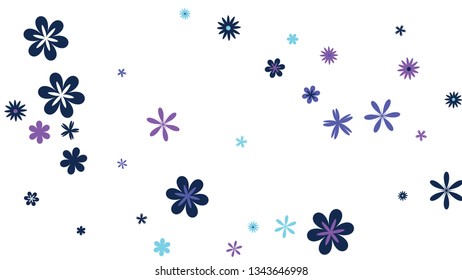 Feminine Floral Pattern with Simple Small Flowers for Greeting Card or Poster. Naive Daisy Flowers in Primitive Style. Vector Background for Spring or Summer Design.