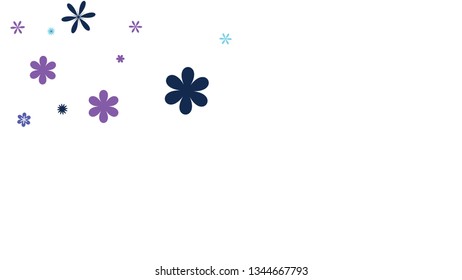 Feminine Floral Pattern with Simple Small Flowers for Greeting Card or Poster. Naive Daisy Flowers in Primitive Style. Vector Background for Spring or Summer Design.