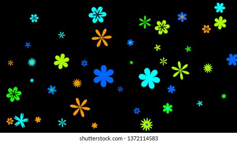 Feminine Floral Pattern with Simple Small Flowers for Greeting Card or Poster. Naive Daisy Flowers in Primitive Style. Vector Background for Spring or Summer Design.
