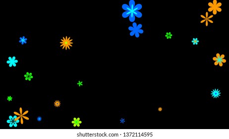 Feminine Floral Pattern with Simple Small Flowers for Greeting Card or Poster. Naive Daisy Flowers in Primitive Style. Vector Background for Spring or Summer Design.
