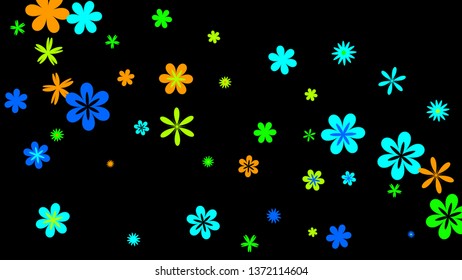 Feminine Floral Pattern with Simple Small Flowers for Greeting Card or Poster. Naive Daisy Flowers in Primitive Style. Vector Background for Spring or Summer Design.
