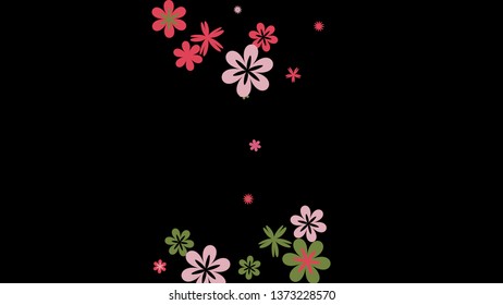 Feminine Floral Pattern with Simple Small Flowers for Greeting Card or Poster. Naive Daisy Flowers in Primitive Style. Vector Background for Spring or Summer Design.
