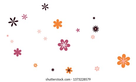Feminine Floral Pattern with Simple Small Flowers for Greeting Card or Poster. Naive Daisy Flowers in Primitive Style. Vector Background for Spring or Summer Design.

