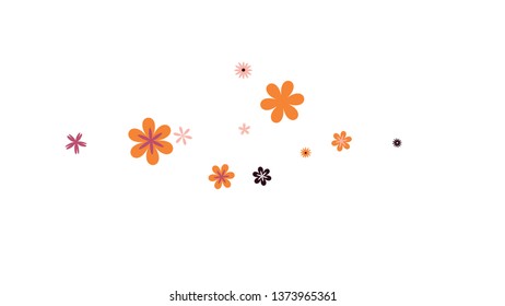 Feminine Floral Pattern with Simple Small Flowers for Greeting Card or Poster. Naive Daisy Flowers in Primitive Style. Vector Background for Spring or Summer Design.

