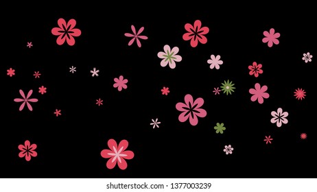 Feminine Floral Pattern with Simple Small Flowers for Greeting Card or Poster. Naive Daisy Flowers in Primitive Style. Vector Background for Spring or Summer Design.
