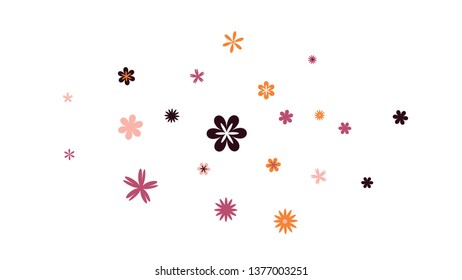 Feminine Floral Pattern with Simple Small Flowers for Greeting Card or Poster. Naive Daisy Flowers in Primitive Style. Vector Background for Spring or Summer Design.
