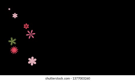 Feminine Floral Pattern with Simple Small Flowers for Greeting Card or Poster. Naive Daisy Flowers in Primitive Style. Vector Background for Spring or Summer Design.
