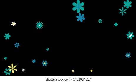 Feminine Floral Pattern with Simple Small Flowers for Greeting Card or Poster. Naive Daisy Flowers in Primitive Style. Vector Background for Spring or Summer Design.
