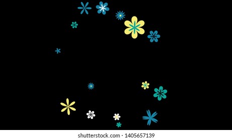 Feminine Floral Pattern with Simple Small Flowers for Greeting Card or Poster. Naive Daisy Flowers in Primitive Style. Vector Background for Spring or Summer Design.
